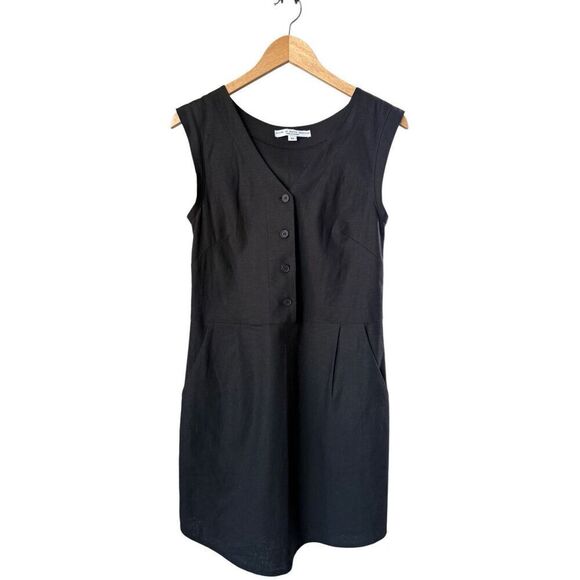 Birds of North America Black Linen Blend Honeycreeper Dress Size S - Picture 5 of 12